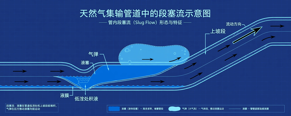 天然气集输管道中的段塞流：成因、危害与工程应对策略